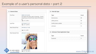 Example of a user’s personal data – part 2
www.r2digital.co.za
 