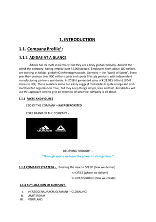Brand Profile: Adidas ®