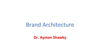Brand Architecture
Dr. Ayman Shawky
 
