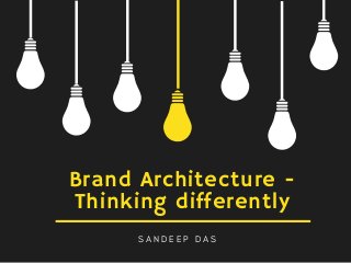 Brand Architecture -
Thinking differently
S A N D E E P D A S
 