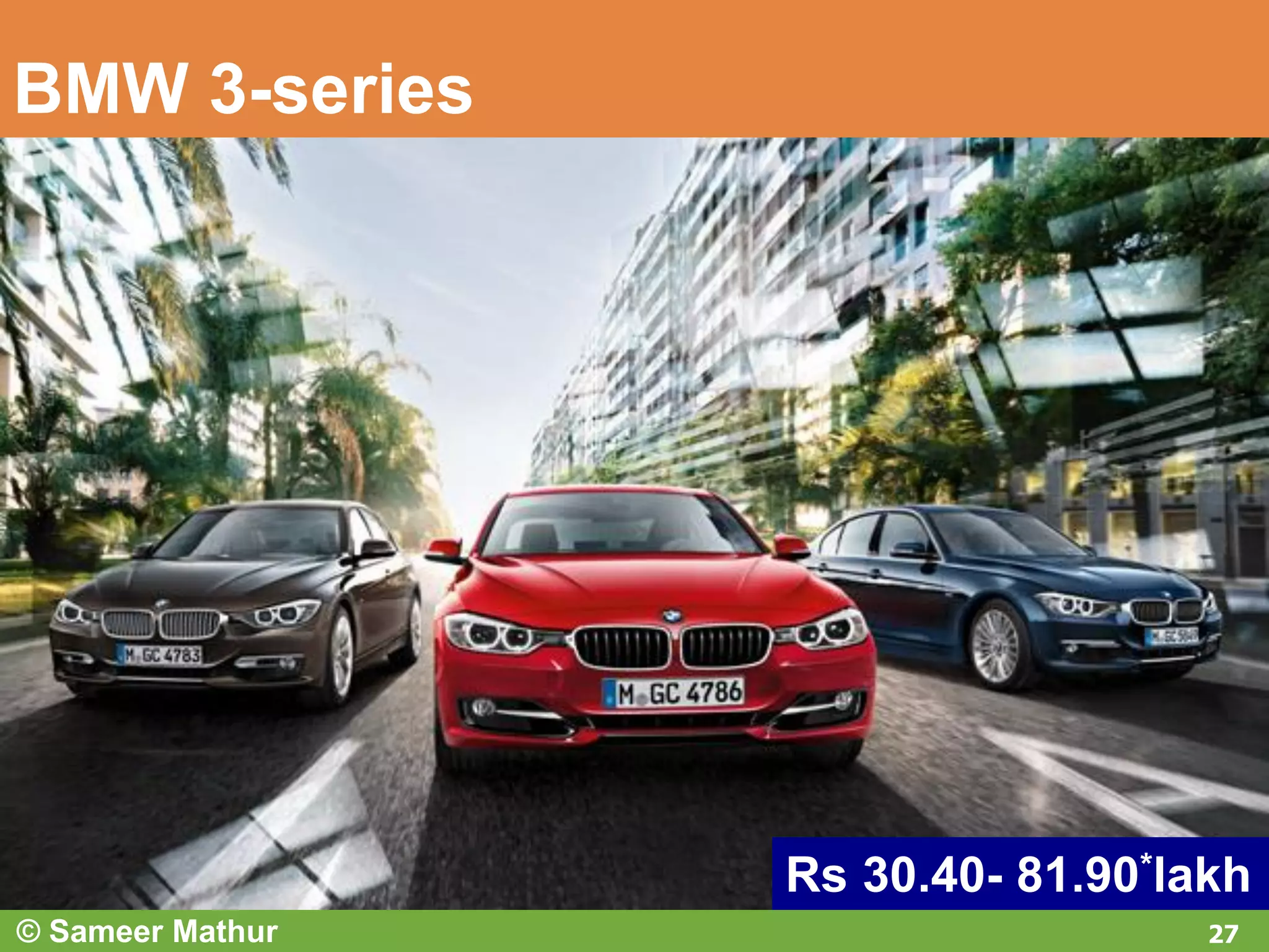 BMW 3-series
Rs 30.40- 81.90*lakh
27© Sameer Mathur
 
