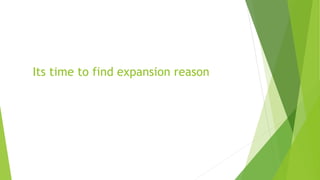 Its time to find expansion reason
 