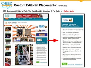 Custom Editorial Placements: (continued)
ATF Sponsored Editorial Poll: The Best Part Of Adopting A Fur Baby Is - Before Vote
 