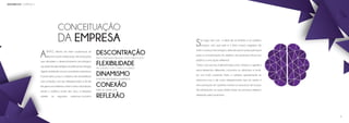 DESCONTRAÇÃO
DINAMISMO
FLEXIBILIDADE
CONEXÃO
REFLEXÃO
PARA CONSOLIDAR A RELAÇÃO COM O PÚBLICO-ALVO
A FIM DE ENVOLVER A AUDIÊNCIA
NO CONTATO COM O PÚBLICO E CLIENTES
PARA SE GERAR UMA
ASINTEZ, dentro do ramo audiovisual, se
direciona para realização de produções
que abordem o desenvolvimento tecnológico
nasvertentesdeinteligênciaartificial,tecnologia
digital, realidade virtual e assistentes interativos.
A partir disto, possui o objetivo de estabelecer
uma conexão com seu telespectador, a fim de
lhe gerar uma reflexão sobre o tema abordado;
sendo o público jovem seu alvo, a empresa
admite as seguintes palavras-conceito:
Seu logo vem com o ideal de se remeter à um cerébro
humano, visto que este é o fator comum originário de
todo o avanço tecnológico, além de que é a peça principal
para a concretização do objetivo da produtora (levar seu
público à uma ação reflexiva).
“Sintez”,porsuavez,édenominadocomo“síntese”,e siginifica
reunir elementos diferentes, concretos ou abstratos, e fundi-
los num todo coerente. Assim, o cérebro apresentado se
relaciona com o de nosso telespectador, que ao assistir à
uma produção em questão iniciará um processo de junção
de informações as quais darão base ao processo reflexivo
almejado pela produtora.
CONCEITUAÇÃO
DA EMPRESA
CAPÍTULO 1BRANDBOOK
7 8
 