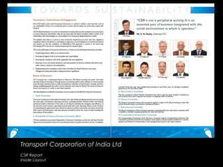 Transport Corporation of India LtdTransport Corporation of India Ltd
CSR Report
Inside Layout
 