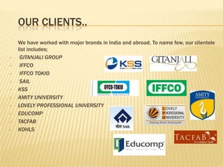  Brand Retail.   Corporate  TRAINING & Consulting Staying competitive is the key to sustainability. Training your staff, keeping them motivated and up-to-date with industry trends and new technologies is essential to achieving that goal. Staff benefit too, learning new skills and becoming a valued asset in any organisation. Training brings direct benefits to business and can be calculated as a return on investment. Successful training is focused on supporting your business objectives.       We provide training and consulting solutions to address people development needs of its clients. We believe that for an organization to succeed in this dynamic world, it has to make investment in assets which make the company what it is – its’ people. Organizations that endeavor to be on the path of continuous learning will often find that upgrading the 'LIFE AND SOFT SKILLS' of their workforce a necessary part of business.