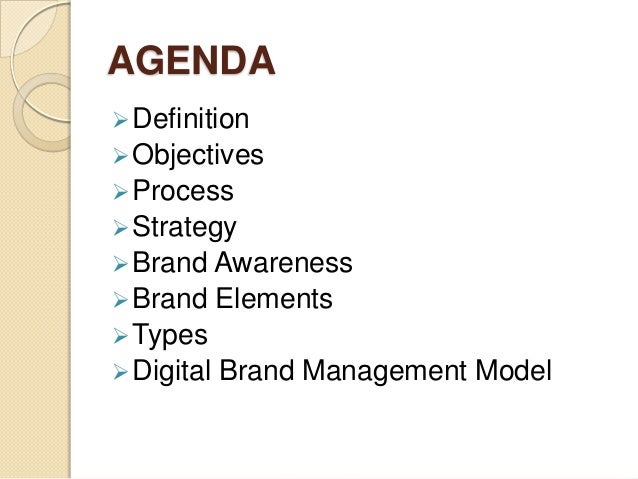 brand management objectives