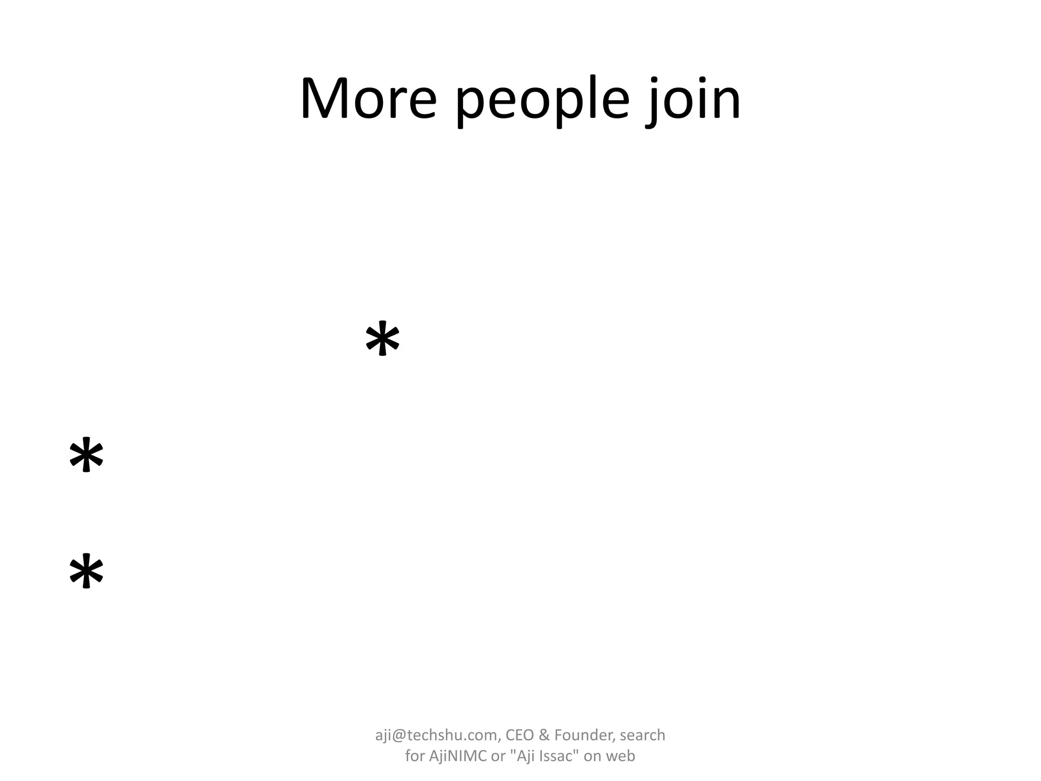 * * *More people joinaji@techshu.com, CEO & Founder, search for AjiNIMC or "Aji Issac" on web