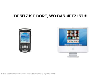 BESITZ IST DORT, WO DAS NETZ IST!!! BSI Studie: Social Network Communities verändern Freizeit- und Medienverhalten von Jugendlichen N=12481 