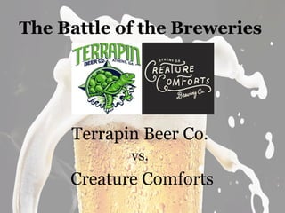 Terrapin Beer Co.
vs.
Creature Comforts
The Battle of the Breweries
 