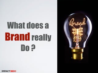 What does a 
Brand really 
Do ? 
 