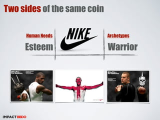 Two sides of the same coin 
Human Needs 
Archetypes 
Esteem Warrior 
 