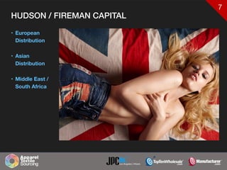 7
HUDSON / FIREMAN CAPITAL
• European
Distribution
• Asian
Distribution
• Middle East /
South Africa
 
