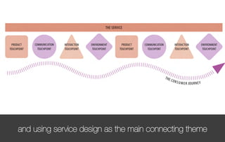 and using service design as the main connecting theme
 