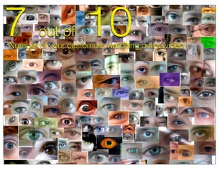 7      out of       10
Number of your customers watching online video
 