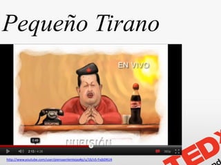 Pequeño Tirano




http://www.youtube.com/user/piensaenlentejas#p/u/16/vS-FxjbDKU4
 