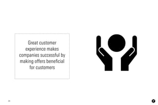 30
Great customer
experience makes
companies successful by
making offers beneﬁcial
for customers
 