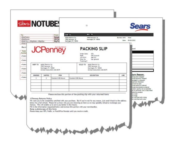 ozlink branded pack slips examples pack slip