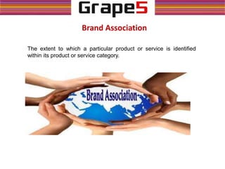 Brand Association
The extent to which a particular product or service is identified
within its product or service category.
 