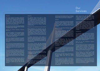 Our
                                                                                                                                                                                   Services
     Valuation                                                 Analytics                                                  Combined with brand valuation results, our analytical    Budget Determination: We help clients identify
                                                                                                                          service creates the framework for better corporate       which products or services and brands create
     We conduct valuation and analytics assignments            Our analytical services help clients to better             reporting and brand performance management.              or destroy the most value. Clients can use this
     for branded enterprises and branded businesses.           understand the drivers of business and brand                                                                        to allocate resources and budgets across their
     We value brands, intangible assets and intellectual       value. Understanding how value is created, where           Strategy                                                 marketing activities to yield the best returns.
     property in many jurisdictions for accounting, tax,       it is created and the relationship between brand
     corporate finance and marketing purposes. We              value and business value is a vital input to strategic     We conduct market studies, market sizing, feasibility    Communications Strategy: We help companies
     act on behalf of intellectual property owners, tax        decision making. By furthering knowledge of this           studies, brand audits and brand portfolio evaluation.    develop effective results-oriented communication
     authorities and work closely with lawyers, private        relationship, Brand Finance is able to help clients’       Combining market intelligence, brand analytics,          strategies. All communication strategies are driven
     equity firms, and investment banks.                       leverage brand value and ultimately maximise               market research and financial assessment, we             by market research with the aim of meeting clients
                                                               shareholder value.                                         provide greater depth and insights into our clients’     key objectives including building goodwill across
     Our work is frequently peer-reviewed by independent                                                                  strategies.                                              customer base; generating sales; creating and
     audit practices and our approach has been accepted        Some of our key analytical services include:                                                                        reinforcing brand and professional corporate image;
     by regulatory bodies worldwide.                                                                                      Some of our key Brand Strategy Advisory                  informing and creating positive perceptions and
                                                               Brand	 Dashboards	 and	 Scorecards:	 We	 help	             Services include:                                        assisting in the introduction of new products
     Reasons for        Brand Valuation         Financial      companies improve brand performance management                                                                      to market.
     Reporting:                                                and reporting by integrating market research,              Brand Strategy Evaluation: We help clients
                                                               investment, market and financial metrics into a            make disciplined choices about how to maximise           Transactions
     Accounting standards in most developed markets            single insightful model to track performance over          economic value, by providing a framework for
     allow for capitalisation of purchased intangible          time and against competitors and to uncover the            optimal resource allocation and strategy selection.      Our transaction support services help companies
     assets. The initial valuations and subsequent             most important drivers of overall brand and business       This helps identify the value optimising allocation of   evaluate and mitigate risks, extract maximum
     impairment reviews generally require the opinion of       value.                                                     marketing investment, provides a strategic overview      value in mergers and acquisitions as well as private
     an independent valuation expert.                                                                                     of the risks and returns associated with each market     equity investments. We also assist private equity
                                                               Competitor Benchmarking: We conduct a                      segment                                                  companies, venture capitalists, brand owners
     Tax Planning: The growing importance of intangible        benchmarking study of the strength, risk and future                                                                 and businesses identify and assess the value of
     assets has significant tax planning implications.         potential of a clients brand relative to its competitor    Strategic Optimisation: We help branded                  opportunities through brand due diligence and brand
     Brand Finance works for both fiscal authorities and       set. This helps understanding the strengths and            businesses increase their value. Using brand             strategy option, including licensing.
     brand owners on transfer pricing and capital gains        weaknesses of the client brand compared with key           valuation techniques, we help clients determine the
     tax issues.                                               competitor brands.                                         financial impact of different strategic brand options    Some of our key Transaction                 Support
                                                                                                                          such as licensing, joint ventures, investment,           Services include:
     Dispute Resolution: We have helped clients protect        Value Drivers Analysis: We help businesses                 divestment, brand architecture changes, entering
     the commercial value of their brands through a range      understand the relationship between brand attributes       or exiting new segments or markets and other             Brand and Market Due Diligence: We help clients
     of licensing and trademark disputes that have been        and key value drivers in the business model. This          transactions.                                            by valuing branded businesses, brands and other
     settled both in and out of court. We also provide         is achieved by creating a framework for measuring                                                                   intangible assets for purchase or sale providing
     litigation	support	work	for	various	legal	firms	and	IP	   brand equity and connecting it to value driving            Brand Architecture and Portfolio review: We help         reassurance to the investment and management
     companies.                                                behaviour in each stakeholder group. Resources             companies evaluate different branding architecture       teams. In addition, we assist in securing finance
                                                               can then be allocated and prioritised based on the         scenarios. Using sensitivity analysis, this identifies   against brands by using a mixture of financial, legal,
     Marketing & Brand Management: There is an                 overall impact on financial value.                         potential addition or loss of economic value under       marketing and commercial due diligence.
     increasing demand from investors and analysts for                                                                    alternative brand architecture options and enables
     information on brand value and brand performance.         Demand Forecasting: We provide clients with a              informed decision making.                                Brand Licensing and Franchising: We help
     Brand Finance advises clients on both the external        market demand forecasting framework for long                                                                        maximise earnings and provide greater brand
     disclosures and required brand metrics. Our               term strategic planning.                                   Market Entry and New Product Development:                presence and knowledge by identifying the best
     valuation services have assisted many companies to                                                                   We work together with companies to develop               opportunities for licensing and franchising, both
     understand and improve the value of their intangible      Marketing Mix Modelling: We help improve the               successful market entry and new product                  internally and externally. We also provide advice
     assets.                                                   efficiency of brand campaign planning and targeting        strategies.                                              on best practice in licensing agreements.
                                                               by isolating and quantifying the impact of different
     Commercial Transactions: We help clients to               marketing activities. The model guides the mix and         Naming and Visual Identity Management:                   Purchasing & Sales: We provide clients with an
     determine the value of their intangible assets and        combination of future marketing activities                 We work together with clients to help develop            understanding of the financial potential of their
     enterprise value for mergers and acquisitions,                                                                       research-based naming strategies that are aligned        intellectual property to help inform negotiation of
     negotiations, franchise and licensing and deal            Marketing ROI: We help clients improve decision-           with the overall business objectives of the company.     rates and terms to strike the best deals. Our role also
     structuring to ensure that they make informed             making by providing insights which assist with             In addition, we help manage the entire visual identity   includes the identification of potential purchasers
     decisions.                                                budget optimisation, resource allocation, brand            process to help ensure that new and refreshed            and execution of the sales process.
                                                               performance and evaluation of marketing activities.        brand identities are implemented efficiently
                                                                                                                          and effectively.




55                                                                                             © Brand Finance plc 2011   © Brand Finance plc 2011                                                                                           56
 