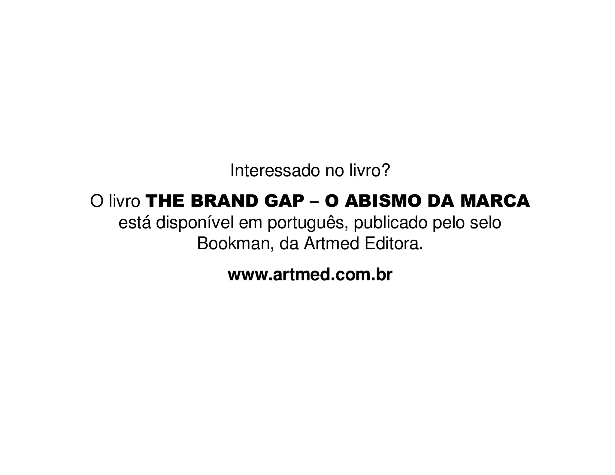 O Abismo da Marca - Brand Gap