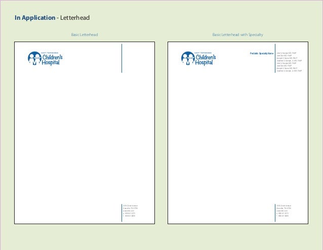 east tennessee childrens hospital brand guidelines hospital letterhead
