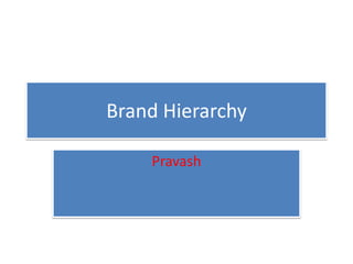 Brand Hierarchy

    Pravash
 