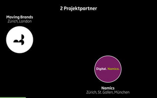 2 Projektpartner
Digital. Namics.
Moving Brands
Zürich, London
Namics
Zürich, St. Gallen, München
 