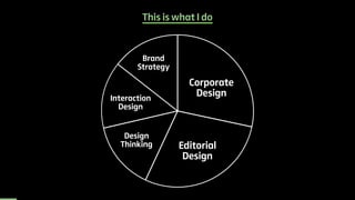 This is what I do 
Brand 
Strategy 
Corporate 
Design 
Design 
Thinking Editorial 
Design 
Interaction 
Design 
 