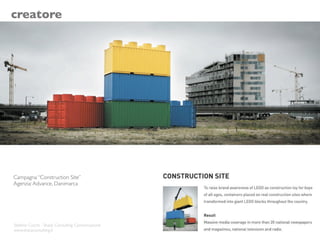 creatore




Campagna “Construction Site”
Agenzia: Advance, Danimarca




Stefano Cucchi - Sharp Consulting Comunicazione
...