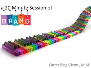 a 20 Minute Session of

Carter Bing S.kom., M.M.

 