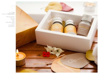 Portfólio


           Cliente Olls
Segmento Saúde/Beleza

       Posicionamento
               Naming
                Slogan
                  Logo
      Identidade Visual
                 Texto
           Embalagem
          Promocional
 