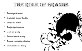 The role of brandsTo identify the maker
