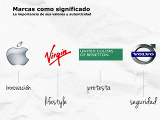Marcas como significado 
La importancia de sus valores y autenticidad 
 
