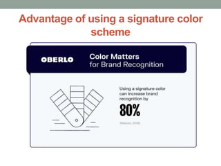 Advantage of using a signature color
scheme
 