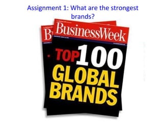 Assignment 1: What are the strongest
brands?
 