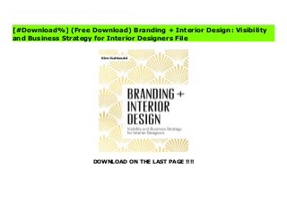 DOWNLOAD ON THE LAST PAGE !!!!
^PDF^ Branding + Interior Design: Visibility and Business Strategy for Interior Designers books The home goods market in the United States is the largest market in the world. So why do some interior design firms thrive while others barely survive? The answer lies in one powerful little word: brand. More than a pretty logo, it involves telling the story of your distinct point of view--who you want to serve and why you do business--and it's a process that happens from the inside out. This book bridges the gap between designer and design leader and shows pros how to define, value, and communicate their vision find clients who are a fit and master the art of being visible. Worksheets give designers the tools to learn these strategies and apply them to their work. It also includes candid conversations with design leaders such as Barbara Barry, Rose Tarlow, Kelly Hoppen, Vicente Wolf, Christiane Lemieux, and Martyn Lawrence Bullard.
[#Download%] (Free Download) Branding + Interior Design: Visibility
and Business Strategy for Interior Designers File
 
