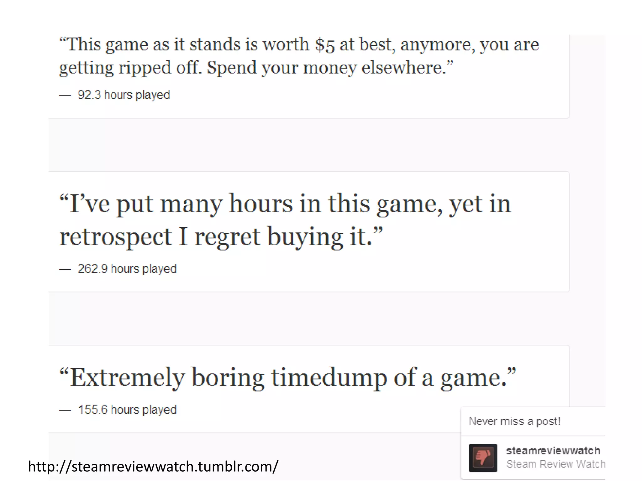http://steamreviewwatch.tumblr.com/
 