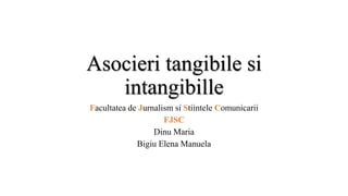 Asocieri tangibile si
intangibille
Facultatea de Jurnalism si Stiintele Comunicarii
FJSC
Dinu Maria
Bigiu Elena Manuela
 
