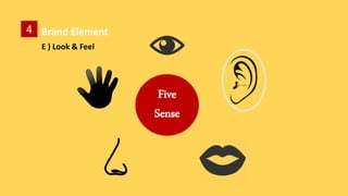 4 Brand Element
E ) Look & Feel
1 ) Visual Brand – Brand the color and image
robin's egg blue
Color depletion
X
 