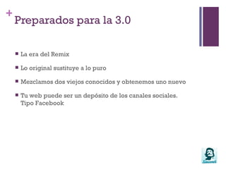 La larga cola (Long Tail)TDT y Televisiones Digitales5h de media de uso a la semanaFacebook4h y 39 minutos de uso a la semana(Datos de Nielsen Consulting)En diciembre ésta cifra subió, acaba de salir el estudio de Nielsen y los Medios Sociales ya están 1h por encima de las teles.
