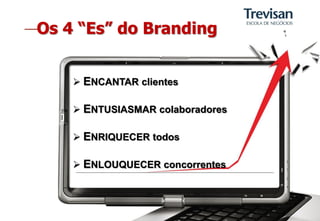 Os 4 “Es” do Branding


     ENCANTAR clientes

     ENTUSIASMAR colaboradores

     ENRIQUECER todos

     ENLOUQUECER concorrentes
 