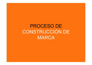 PROCESO DE
CONSTRUCCIÓN DE
    MARCA
 