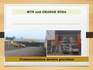 MTN and ORANGE BUEA
Communication service providers
 