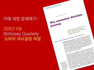 이에 대한 문제제기…

2009년 6월
McKinsey Quarterly
‘소비자 의사결정 여정’
 