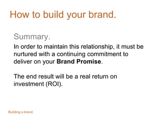 How to build your brand.
Call to action.
Think Different!

Building a brand.

 