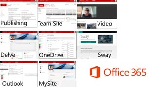 SwayDelve OneDrive
Outlook MySite
Publishing Team Site Video
 