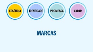 UMA MARCA DEVE
COMPREENDER SUA ESSÊNCIA
ESSÊNCIA
 