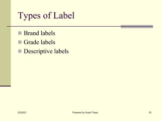 Branding, packaging and labelling | PPT