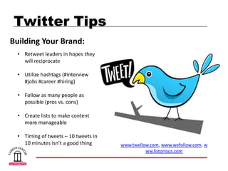 Find a JobWhy should I have an online presence?Build Your Brand/Network